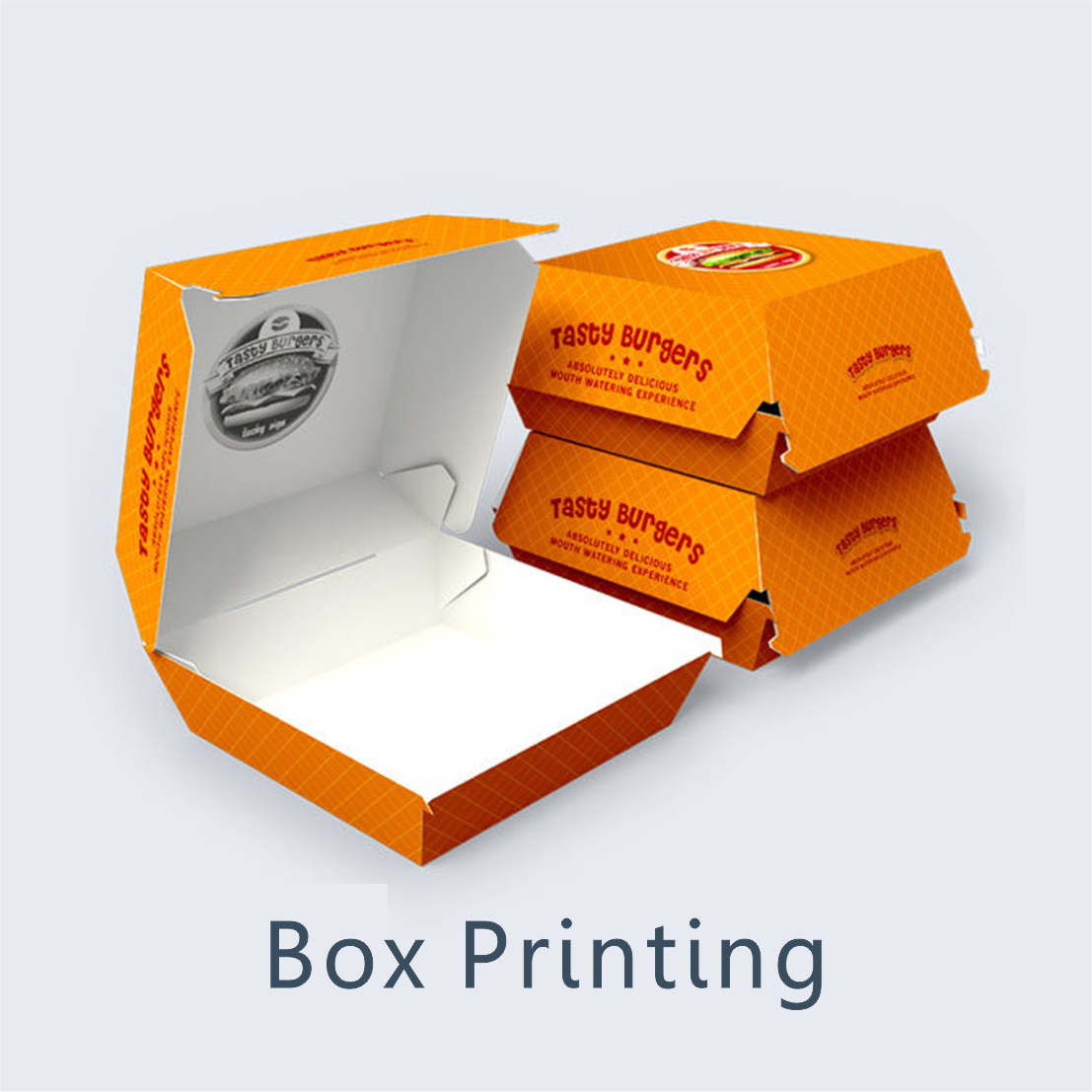Printed burger & takeaway boxes