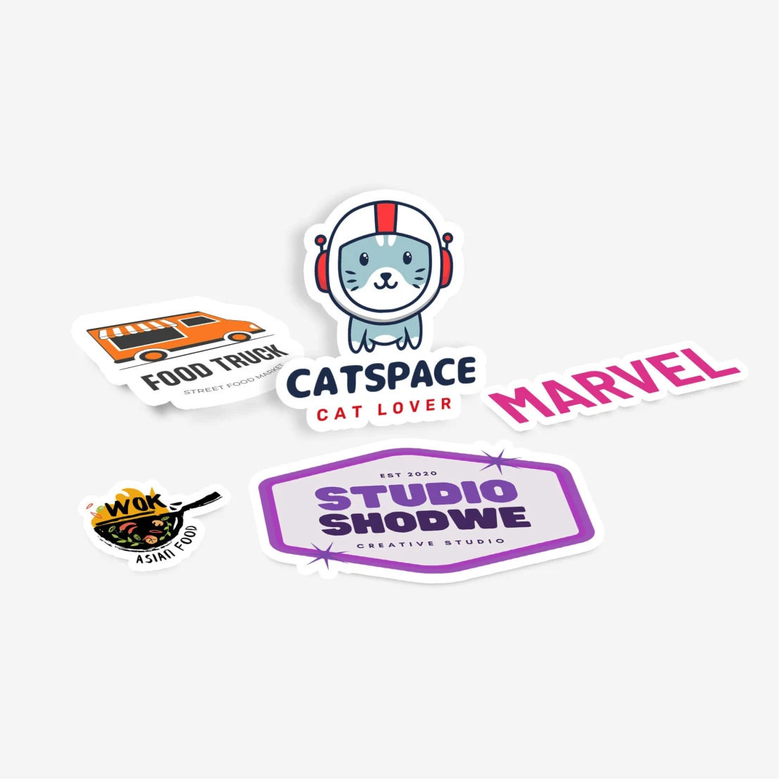 Die-cut logo stickers