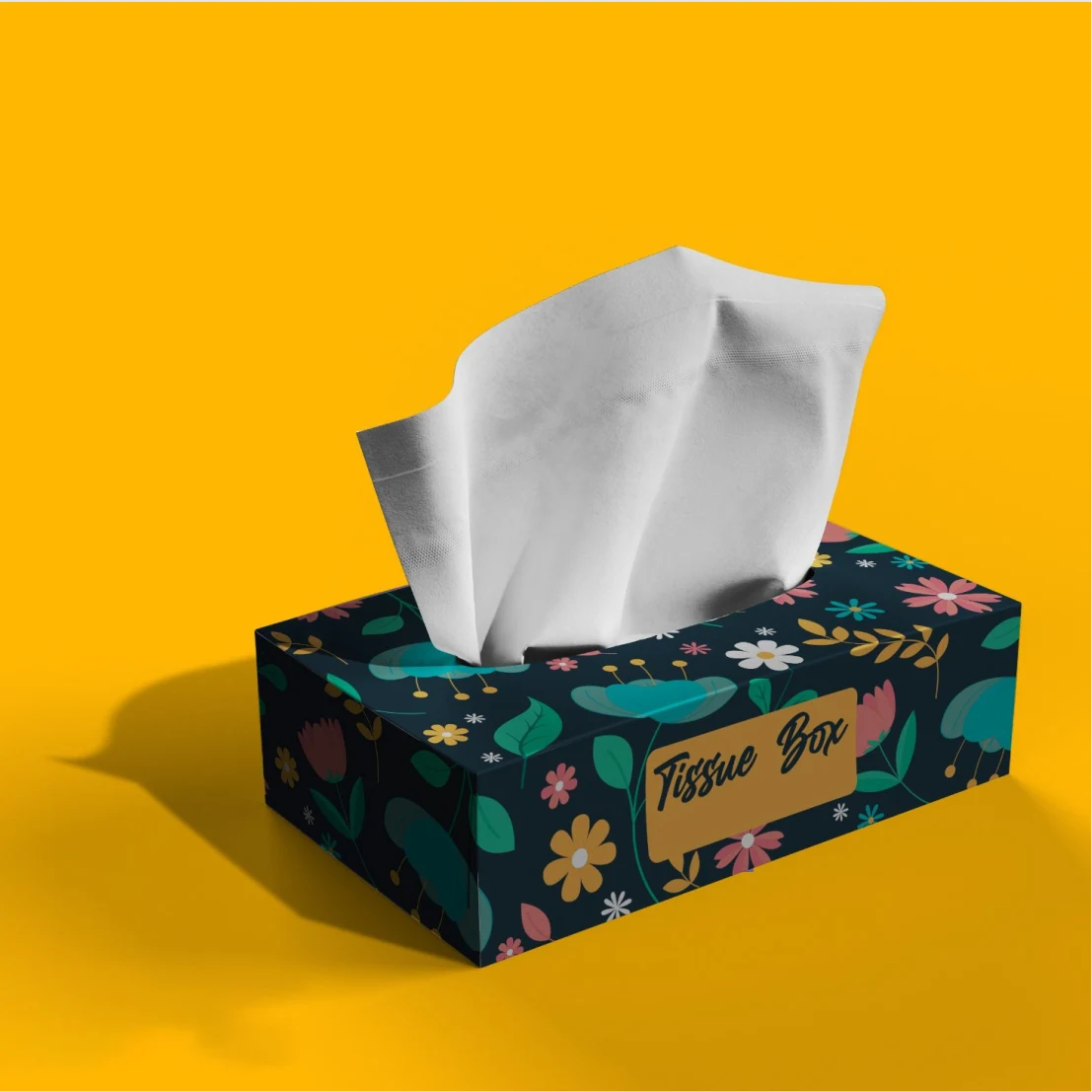 Printed tissue box packaging