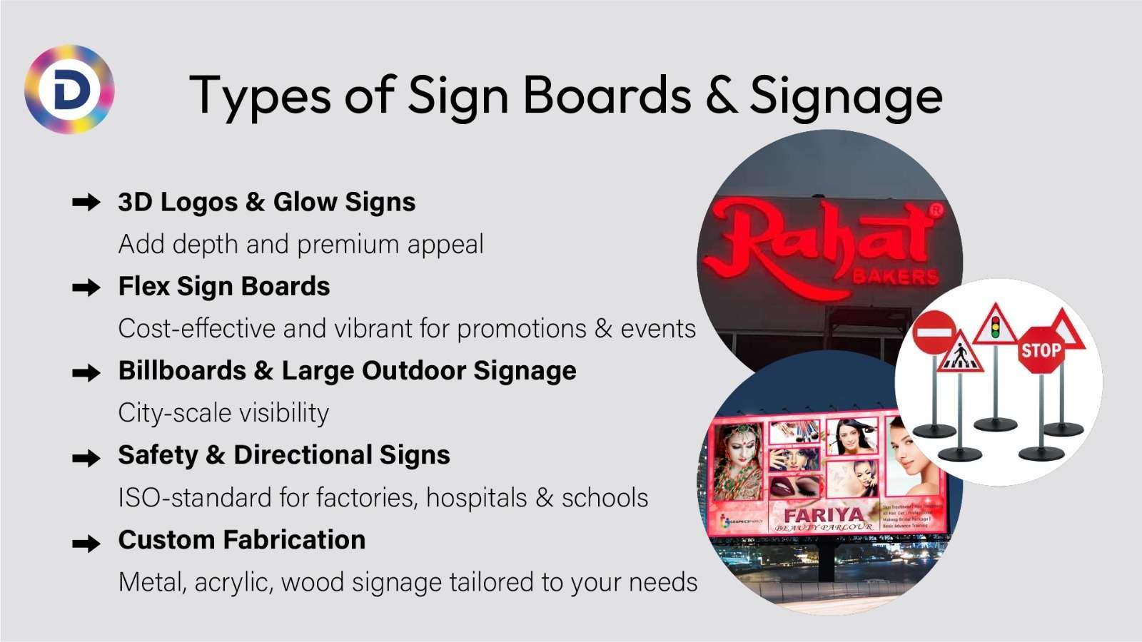 Types of Sign Boards and Signage We Offer in Lahore