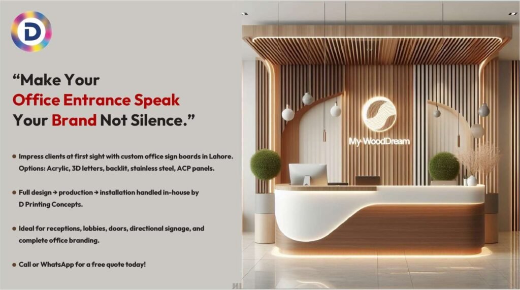 Custom Sign Boards in Lahore for Offices