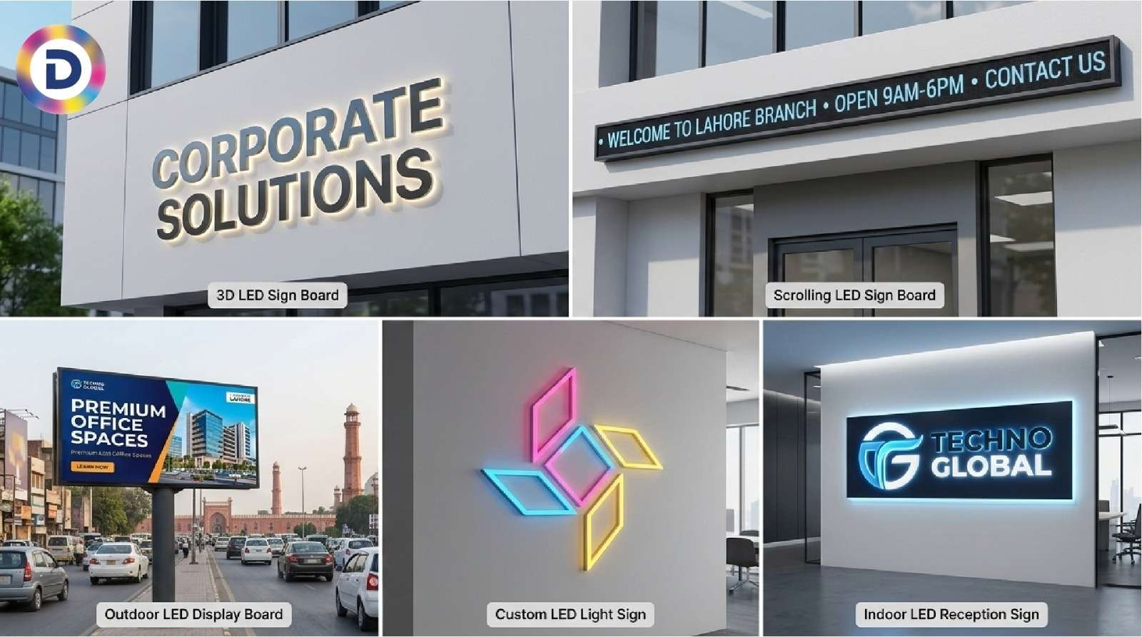 Types of LED Sign Boards We Make for Offices in Lahore