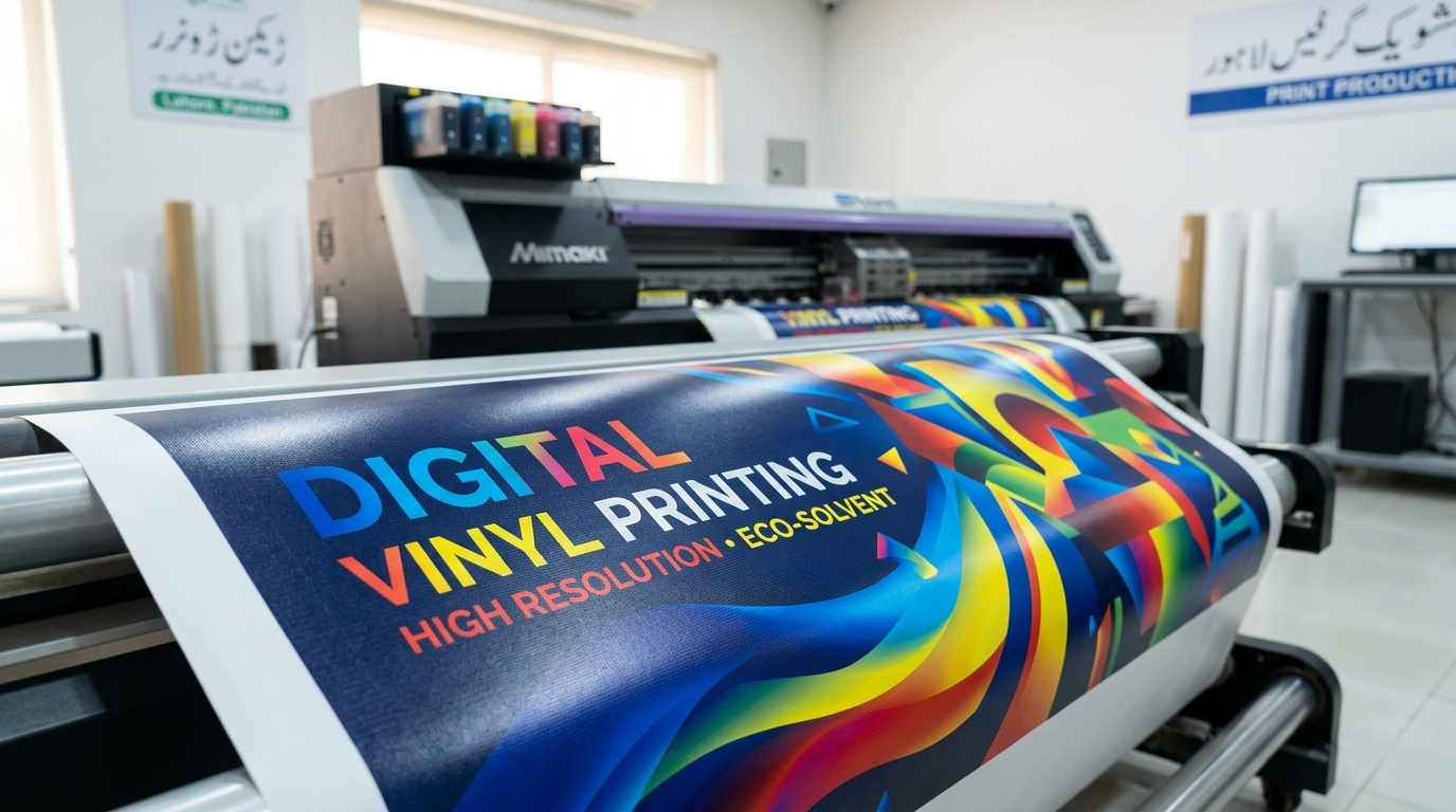 vinyl printing in Lahore with high resolution eco solvent printing and vibrant colors