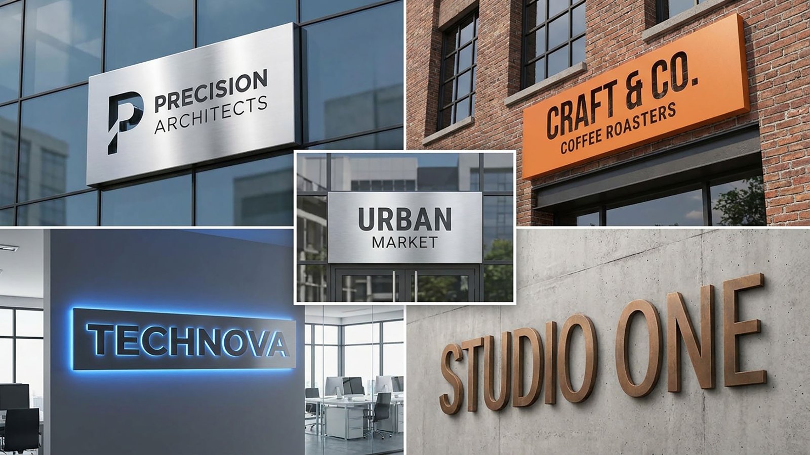 types of metal sign boards in Lahore including stainless steel aluminum backlit and 3D signage