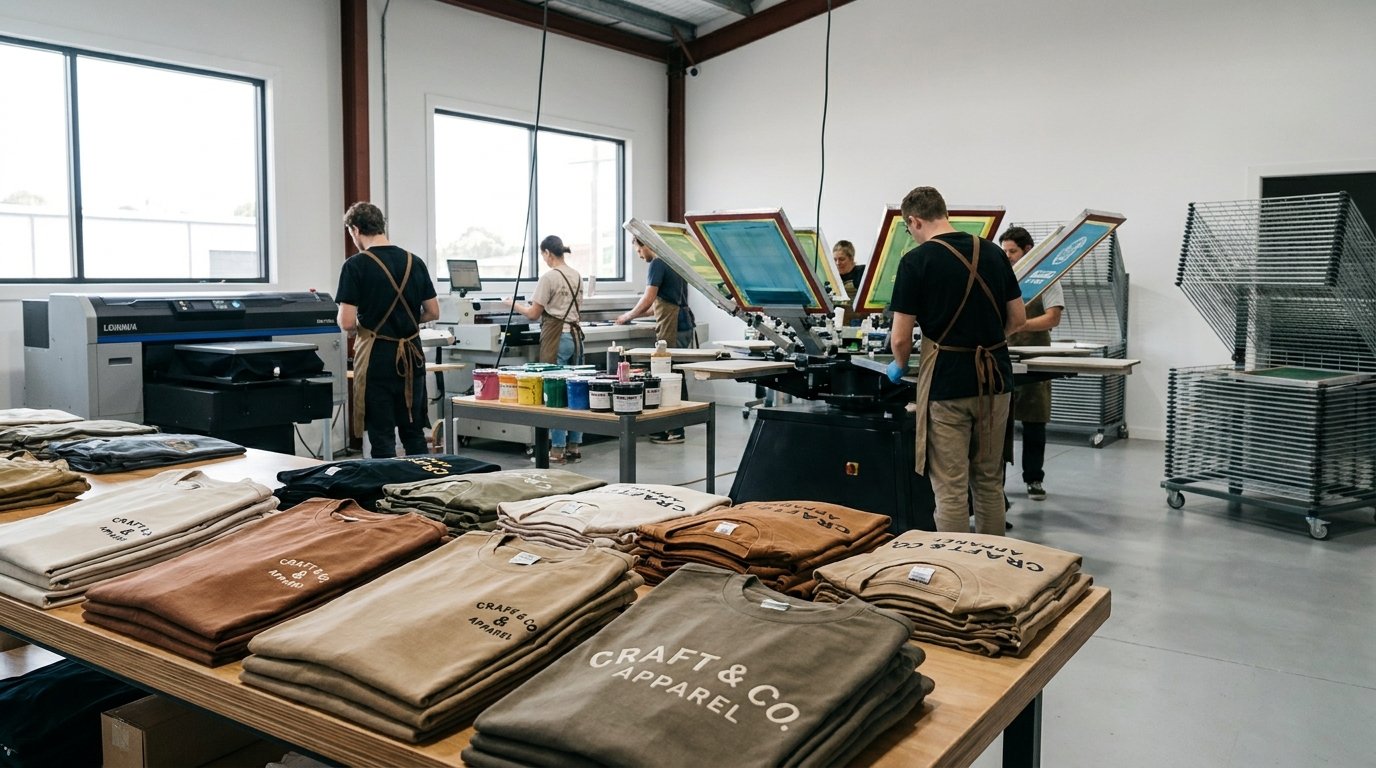 shirt printing in Lahore with high quality custom t shirts and professional production setup