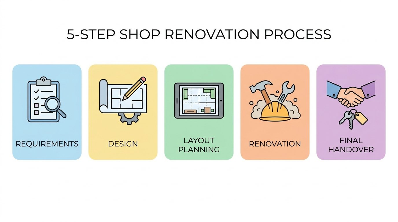 shop renovation in Lahore process from design to final completion