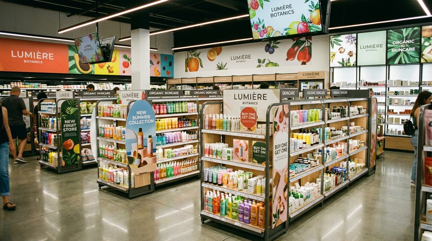 gondola rack and cutout branding in Lahore for retail store product display