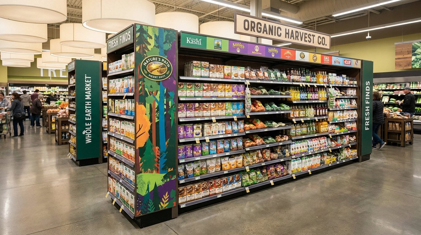 types of gondola rack branding including side panel shelf strip header and full rack wrap